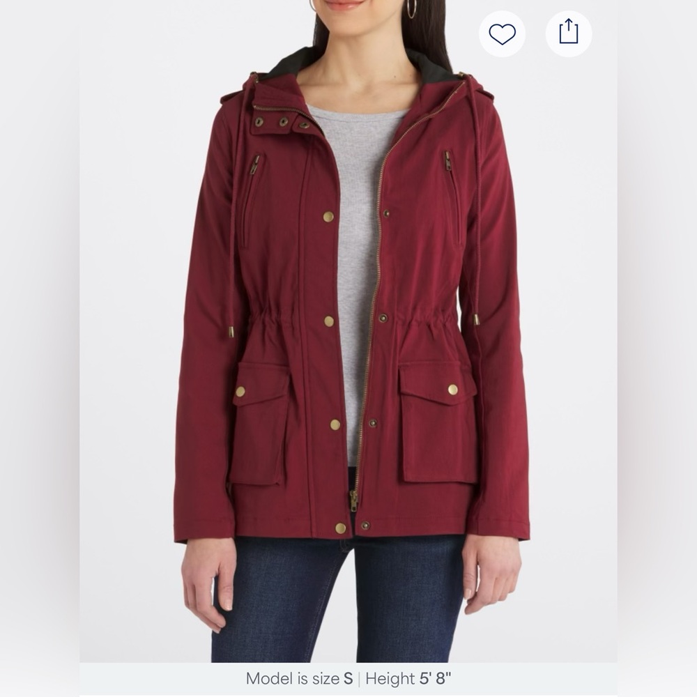 Like New - Eden Society Red Cargo Jacket w/ hood